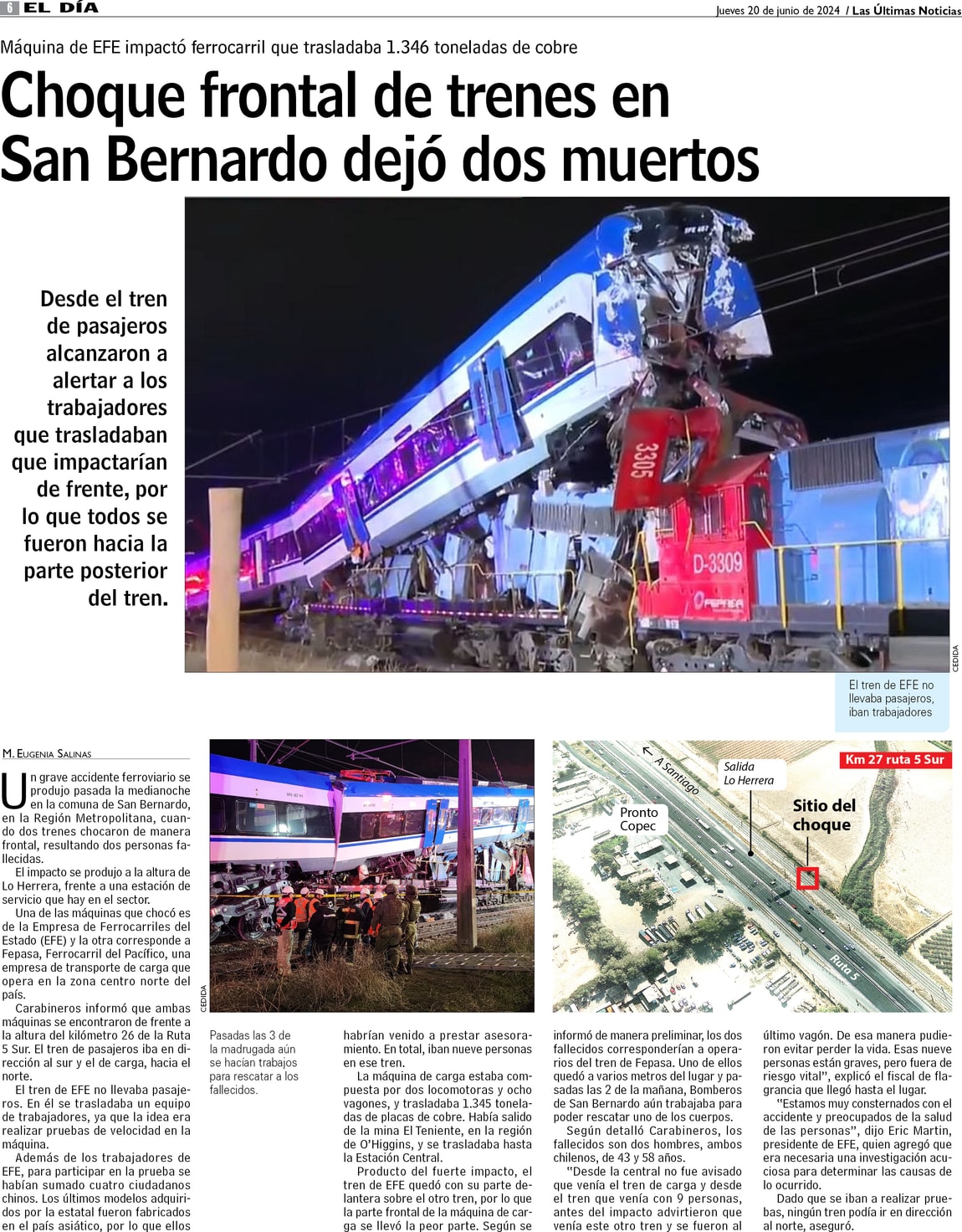 Choque Frontal De Trenes En San Bernardo Dej Dos Muertos Lun