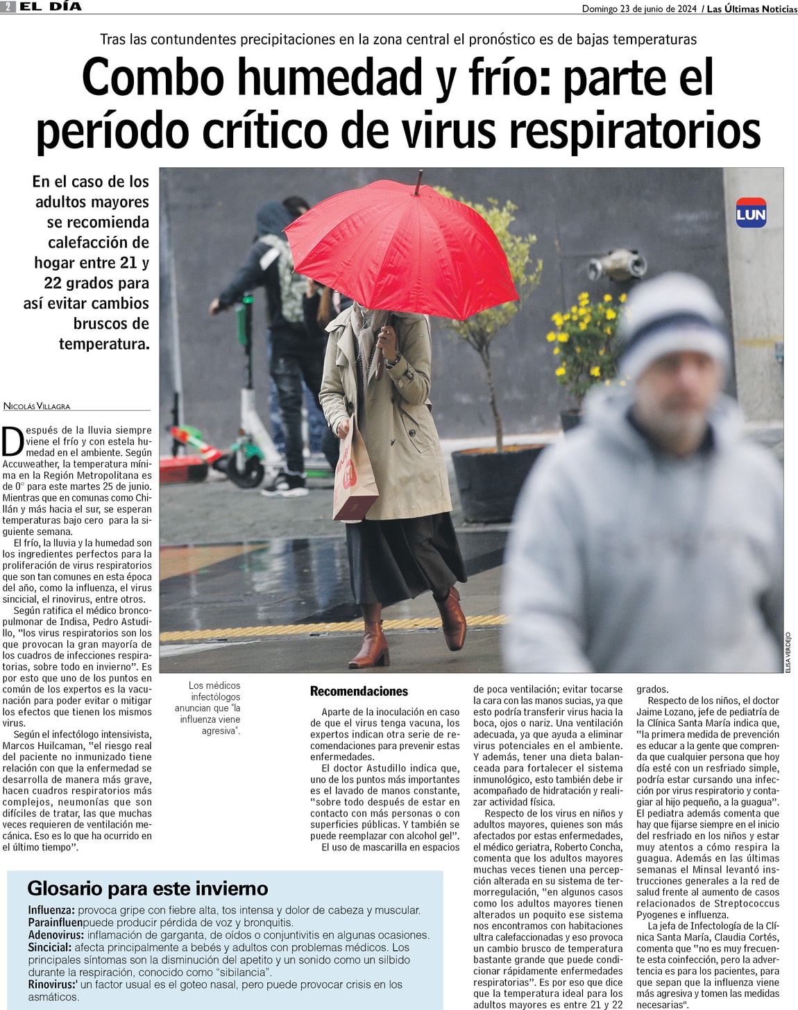 Combo Humedad Y Fr O Parte El Per Odo Cr Tico De Virus Respiratorios