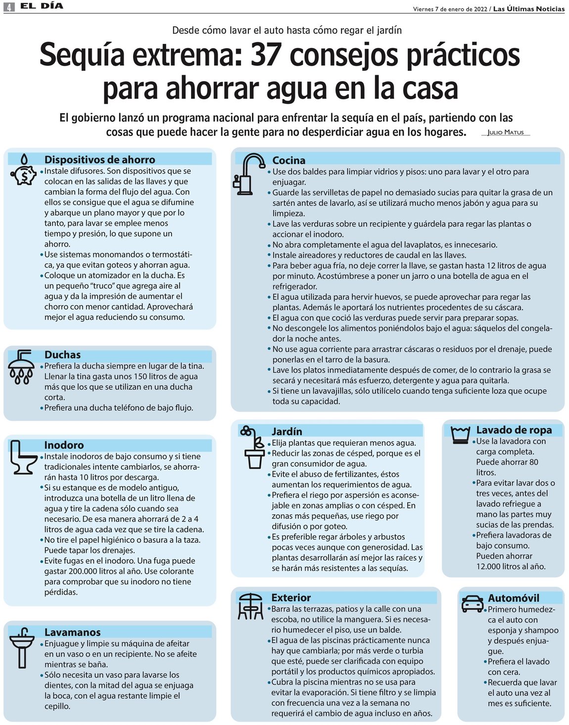 Sequía extrema: 37 consejos prácticos para ahorrar agua en la casa ...