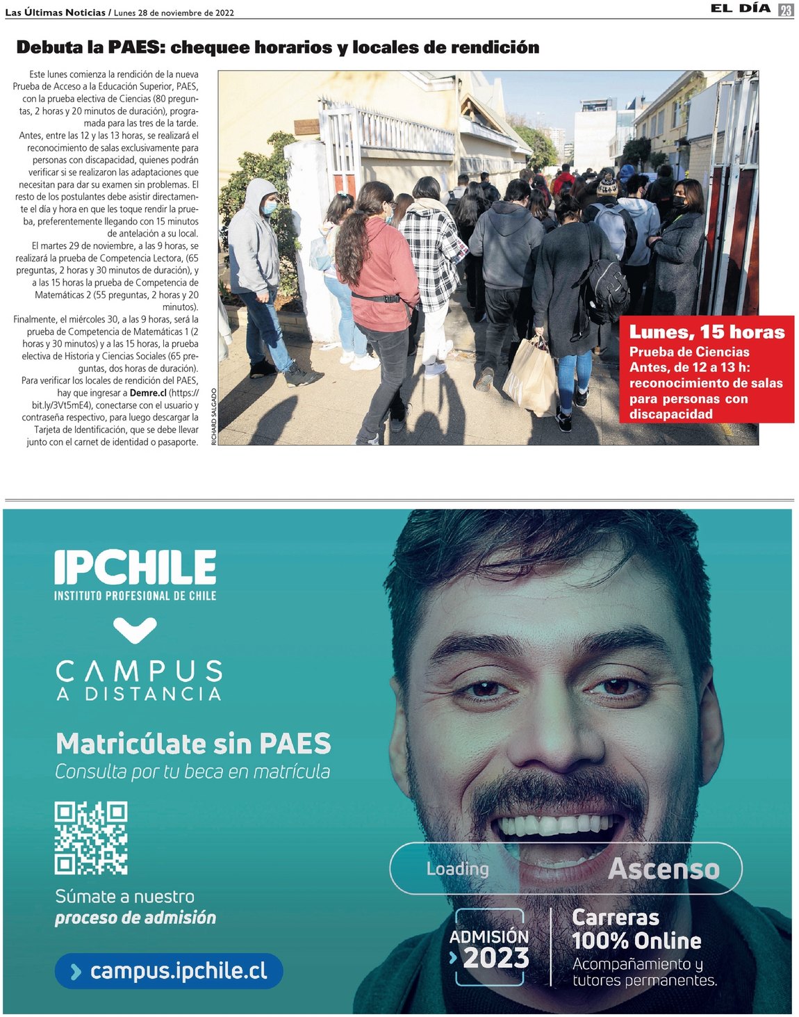 Debuta la PAES: chequee horarios y locales de rendición - www.lun.com