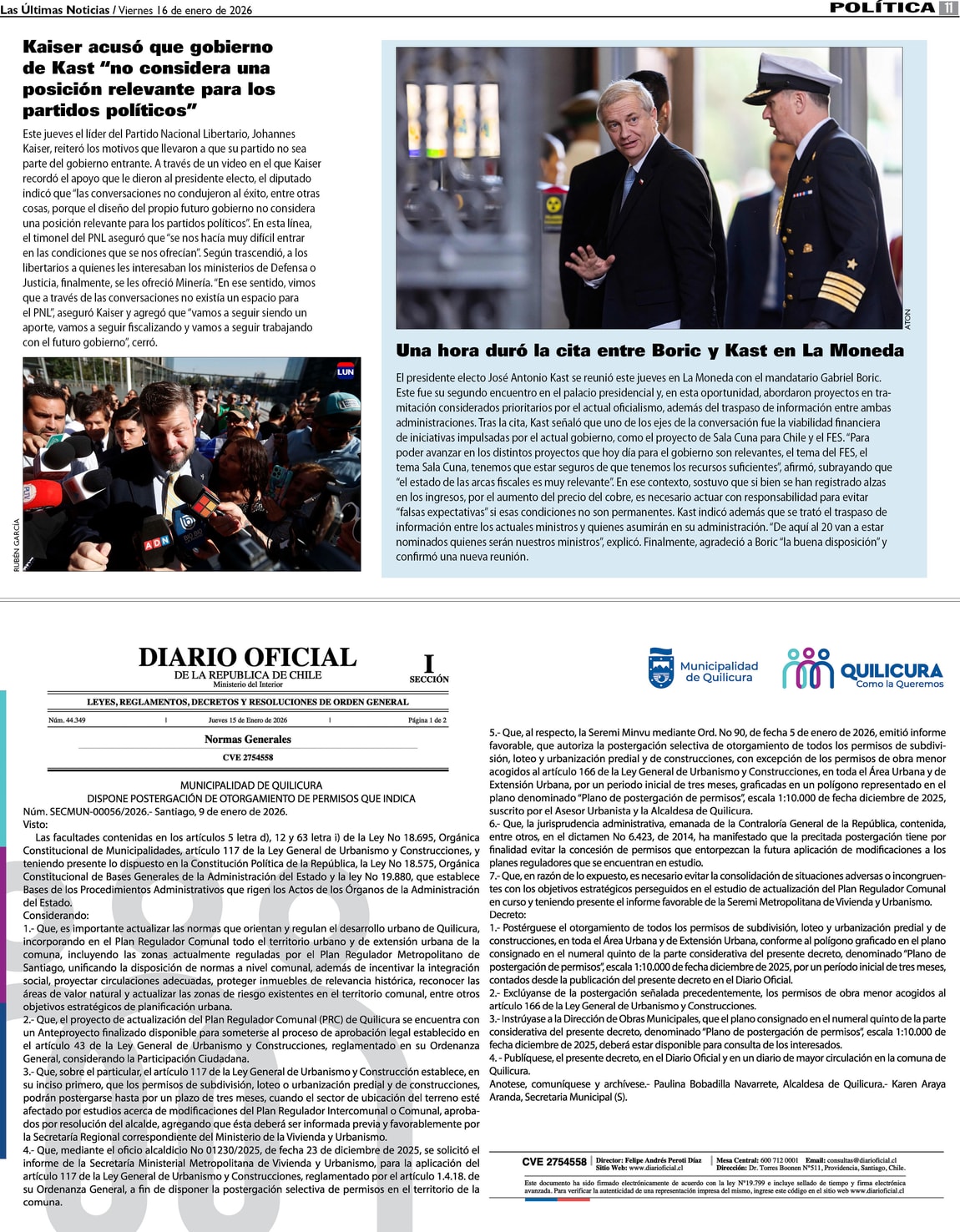Una hora duró la cita entre Boric y Kast en La Moneda - www.lun.com