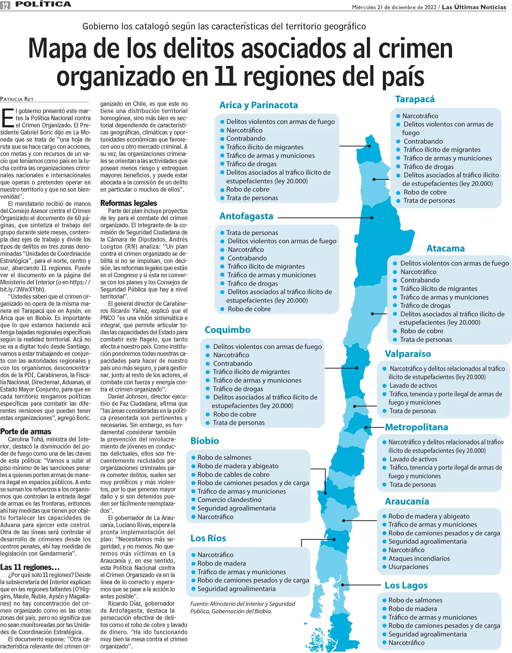 Mapa: cómo opera el crimen organizado en 11 regiones del país - www.lun.com