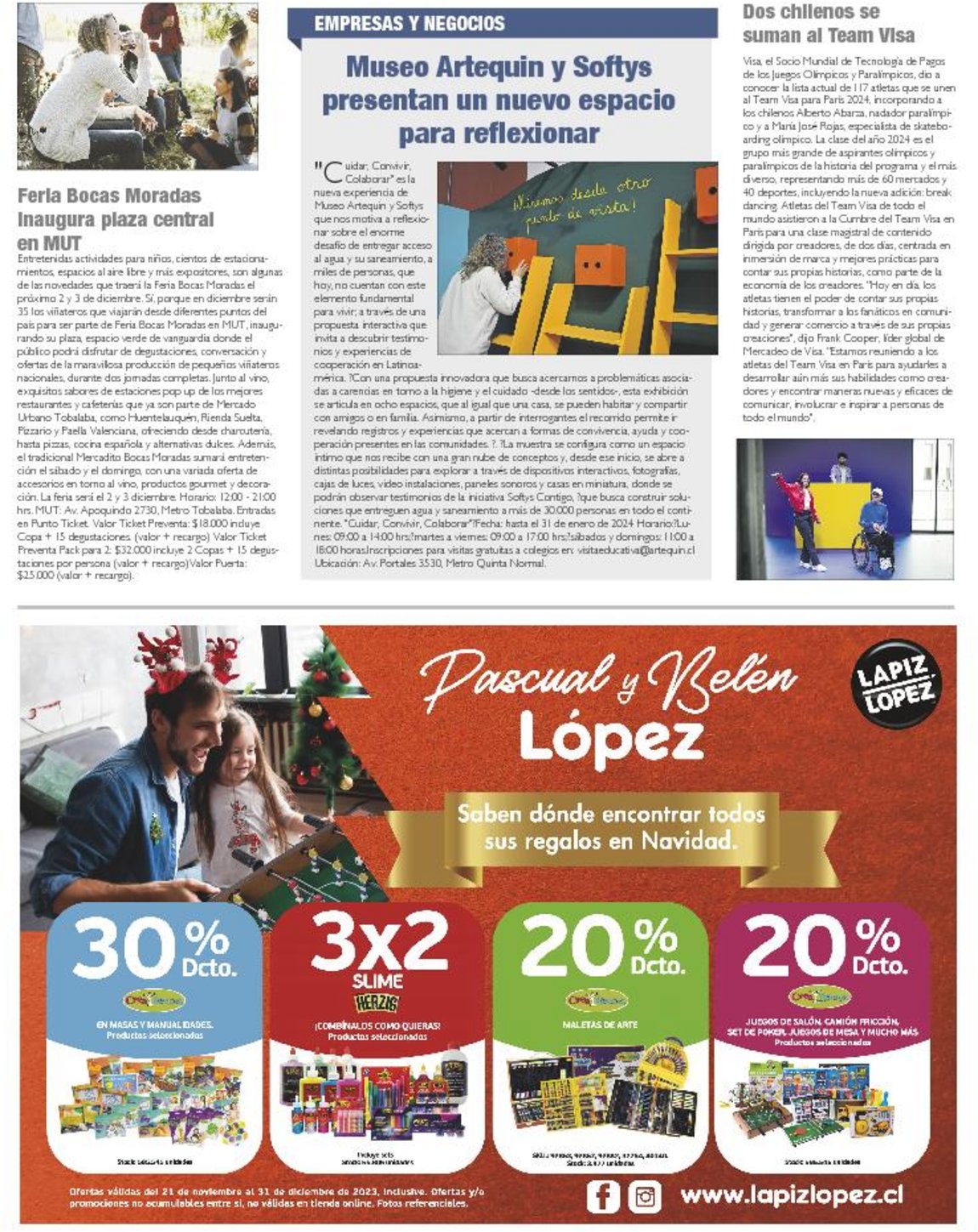 Lapiz Lopez Página 1 Avisos Premium, jueves, 23 de noviembre de 2023 Revista